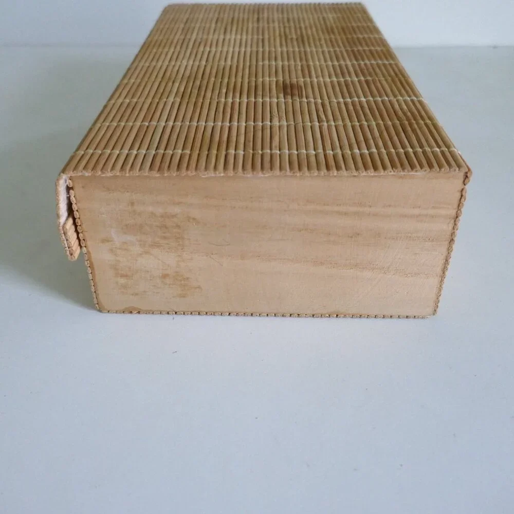 bamboo stationery box desk organizer trinket box soft flexible lid